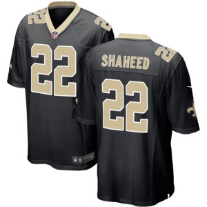 Men's New Orleans Saints #22 Rashid Shaheed Black Stitched Football Game Jersey - Custom Name
