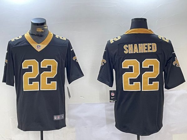 Men's New Orleans Saints #22 Rashid Shaheed Black Vapor Limited Stitched Football Jersey - Custom Name