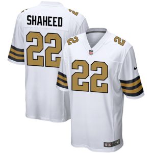 Men's New Orleans Saints #22 Rashid Shaheed White Color Rush Stitched Football Game Jersey - Custom Name