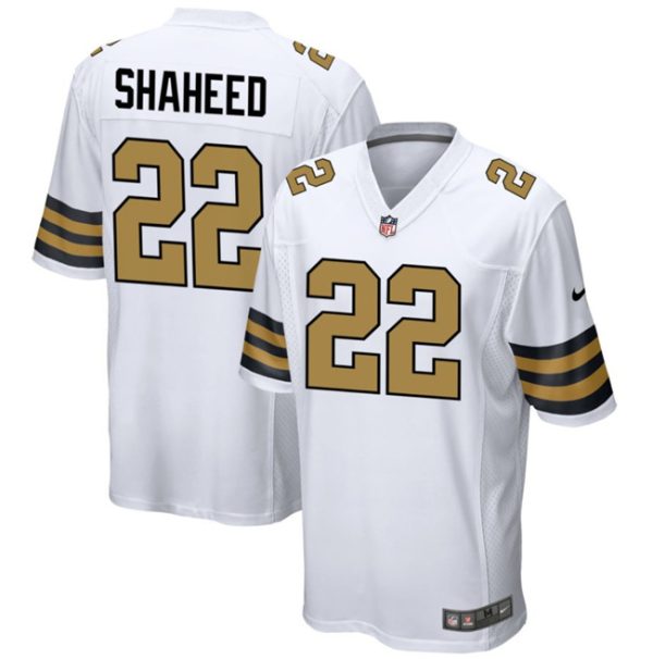 Men's New Orleans Saints #22 Rashid Shaheed White Color Rush Stitched Football Game Jersey - Custom Name