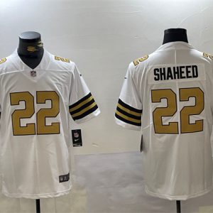 Men's New Orleans Saints #22 Rashid Shaheed White Vapor Limited Stitched Football Jersey - Custom Name