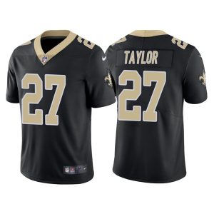 Men's New Orleans Saints #27 Alontae Taylor Black Vapor Limited Stitched Jersey - Custom Name
