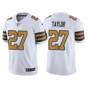 Men's New Orleans Saints #27 Alontae Taylor White Color Rush Limited Stitched Jersey - Custom Name
