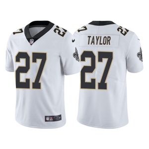 Men's New Orleans Saints #27 Alontae Taylor White Vapor Limited Stitched Jersey - Custom Name