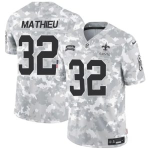 Men's New Orleans Saints #32 Tyrann Mathieu 2024 F.U.S.E Arctic Camo Salute to Service Limited Stitched Football Jersey - Custom Name