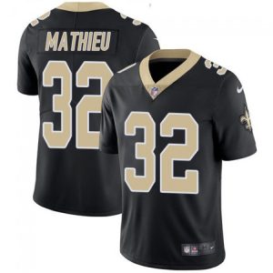 Men's New Orleans Saints #32 Tyrann Mathieu Black Vapor Limited Stitched Jersey - Custom Name