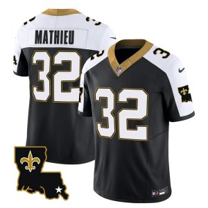 Men's New Orleans Saints #32 Tyrann Mathieu Black White 2023 F.U.S.E. 1987 Legacy Vapor Stitched Jersey - Custom Name
