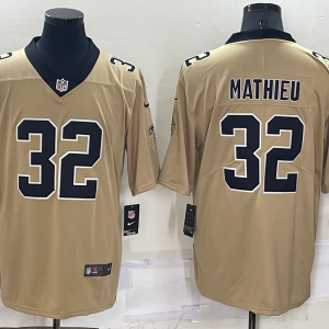 Men's New Orleans Saints #32 Tyrann Mathieu Gold Inverted Legend Stitched Jersey - Custom Name