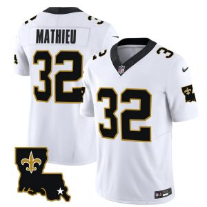 Men's New Orleans Saints #32 Tyrann Mathieu White 2023 F.U.S.E. 1987 Legacy Vapor Stitched Jersey - Custom Name