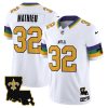 Men's New Orleans Saints #32 Tyrann Mathieu White 2024 F.U.S.E. Vapor Limited Stitched Jersey - Custom Name