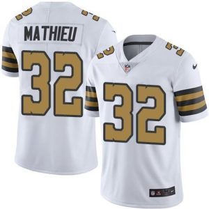 Men's New Orleans Saints #32 Tyrann Mathieu White Color Rush Limited Stitched Jersey - Custom Name