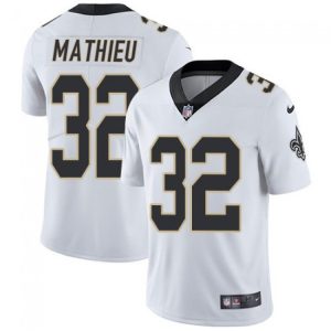 Men's New Orleans Saints #32 Tyrann Mathieu White Vapor Limited Stitched Jersey - Custom Name