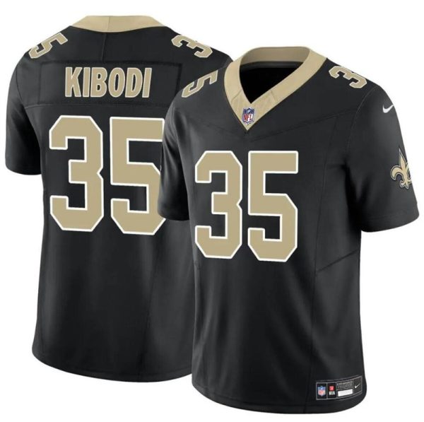Men's New Orleans Saints #35 Jacob Kibodi Black F.U.S.E Vapor Limited Stitched Football Jersey - Custom Name