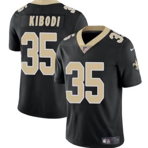 Men's New Orleans Saints #35 Jacob Kibodi Black Vapor Limited Stitched Football Jersey - Custom Name
