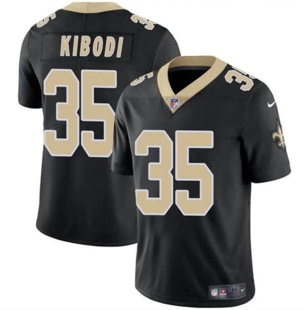 Men's New Orleans Saints #35 Jacob Kibodi Black Vapor Limited Stitched Football Jersey - Custom Name
