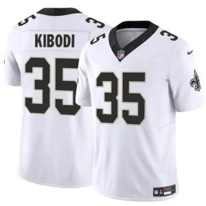 Men's New Orleans Saints #35 Jacob Kibodi White F.U.S.E Vapor Limited Stitched Football Jersey - Custom Name