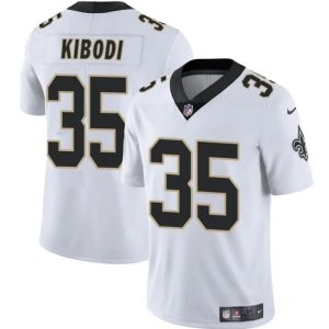 Men's New Orleans Saints #35 Jacob Kibodi White Vapor Limited Stitched Football Jersey - Custom Name