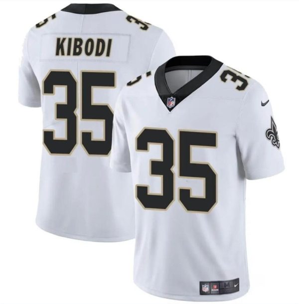 Men's New Orleans Saints #35 Jacob Kibodi White Vapor Limited Stitched Football Jersey - Custom Name