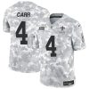 Men's New Orleans Saints #4 Derek Carr 2024 F.U.S.E Arctic Camo Salute to Service Limited Stitched Football Jersey - Custom Name