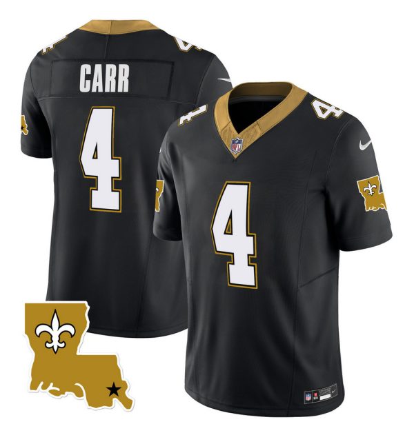 Men's New Orleans Saints #4 Derek Carr Black 2023 F.U.S.E. 1987 Legacy Vapor Stitched Jersey - Custom Name