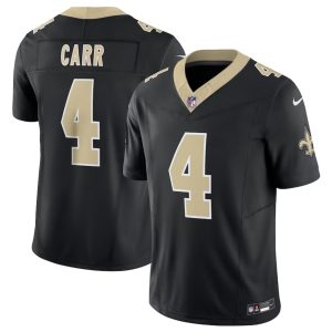 Men's New Orleans Saints #4 Derek Carr Black 2023 F.U.S.E. Vapor Untouchable Limited Stitched Jersey - Custom Name