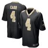 Men's New Orleans Saints #4 Derek Carr Black Stitched Game Jersey - Custom Name