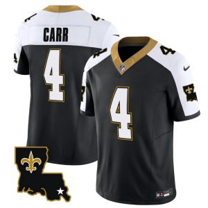 Men's New Orleans Saints #4 Derek Carr Black White 2023 F.U.S.E. 1987 Legacy Vapor Stitched Jersey - Custom Name