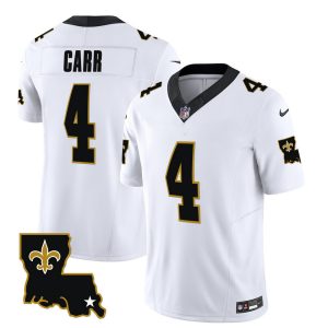 Men's New Orleans Saints #4 Derek Carr White 2023 F.U.S.E. 1987 Legacy Vapor Stitched Jersey - Custom Name