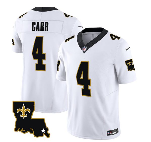 Men's New Orleans Saints #4 Derek Carr White 2023 F.U.S.E. 1987 Legacy Vapor Stitched Jersey - Custom Name