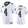 Men's New Orleans Saints #4 Derek Carr White 2023 F.U.S.E. With 4-Star C Patch Vapor Untouchable Limited Stitched Jersey - Custom Name