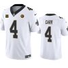 Men's New Orleans Saints #4 Derek Carr White 2023 F.U.S.E. With 4-star C Patch And John Madden Patch Vapor Limited Stitched Football Jersey - Custom Name
