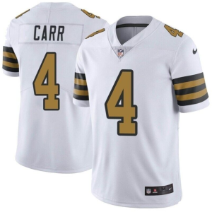 Men's New Orleans Saints #4 Derek Carr White Color Rush Limited Stitched Jersey - Custom Name
