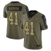 Men's New Orleans Saints #41 Alvin Kamara 2021 Olive Camo Salute To Service Limited Stitched Jersey - Custom Name