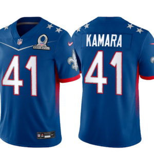 Men's New Orleans Saints #41 Alvin Kamara 2022 Royal Pro Bowl Stitched Jersey - Custom Name