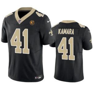 Men's New Orleans Saints #41 Alvin Kamara Black 2023 F.U.S.E. With John Madden Patch Vapor Limited Stitched Football Jersey - Custom Name
