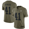 Men's New Orleans Saints #41 Alvin Kamara Olive 2022 Salute To Service Limited Stitched Jersey - Custom Name