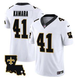 Men's New Orleans Saints #41 Alvin Kamara White 2023 F.U.S.E. 1987 Legacy Vapor Stitched Jersey - Custom Name
