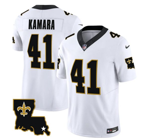 Men's New Orleans Saints #41 Alvin Kamara White 2023 F.U.S.E. 1987 Legacy Vapor Stitched Jersey - Custom Name