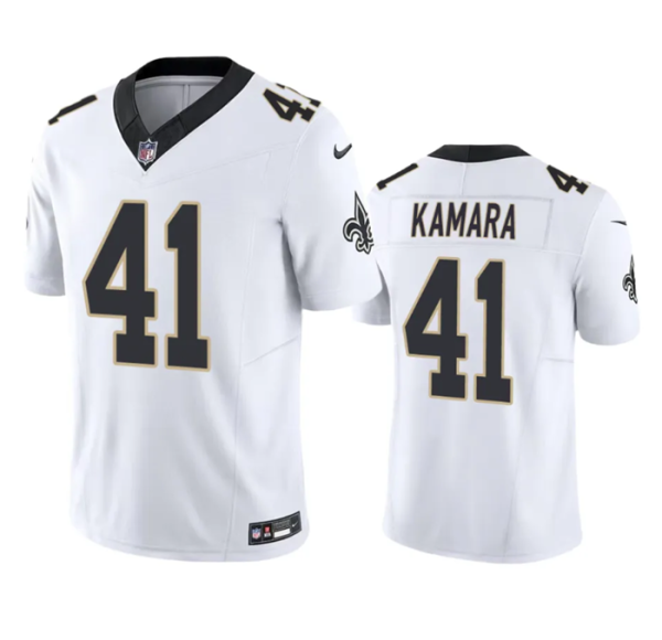 Men's New Orleans Saints #41 Alvin Kamara White 2023 F.U.S.E. Vapor Untouchable Limited Stitched Jersey - Custom Name