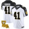 Men's New Orleans Saints #41 Alvin Kamara White Black 2023 F.U.S.E. 1987 Legacy Vapor Stitched Jersey - Custom Name