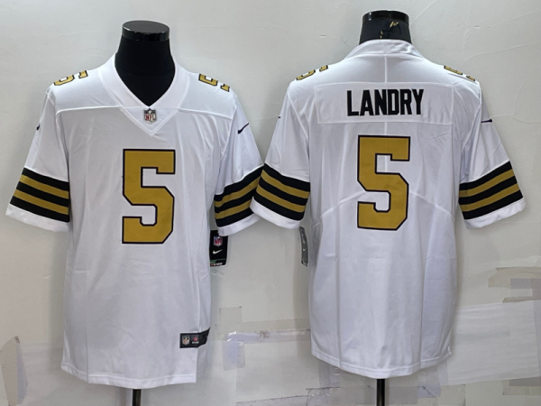 Men's New Orleans Saints #5 Jarvis Landry White Color Rush Limited Stitched Jersey - Custom Name