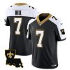 Men's New Orleans Saints #7 Taysom Hill Black White 2023 F.U.S.E. 1987 Legacy Vapor Stitched Jersey - Custom Name