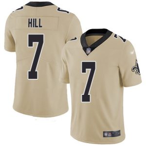 Men's New Orleans Saints #7 Taysom Hill Gold NFL Inverted Legend Stitched Jersey - Custom Name