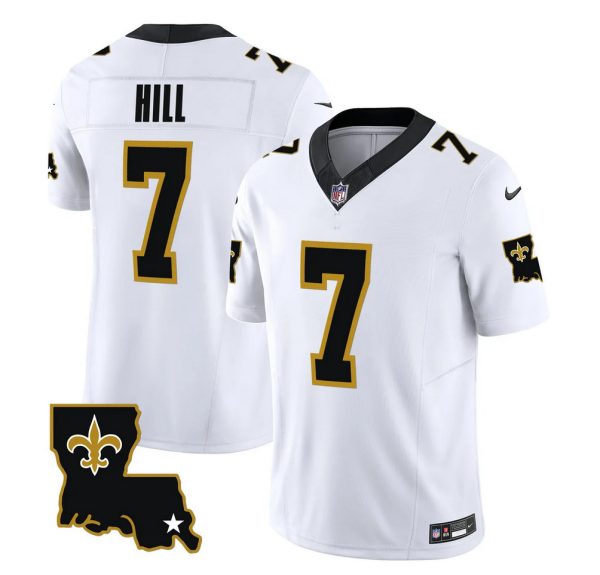 Men's New Orleans Saints #7 Taysom Hill White 2023 F.U.S.E. 1987 Legacy Vapor Stitched Jersey - Custom Name