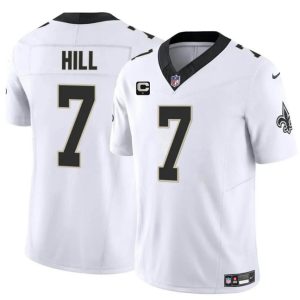 Men's New Orleans Saints #7 Taysom Hill White 2024 F.U.S.E With 1-Star C Patch Vapor Limited Stitched Football Jersey - Custom Name