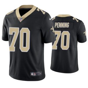 Men's New Orleans Saints #70 Trevor Penning Black Vapor Limited Stitched Jersey - Custom Name
