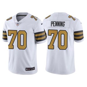 Men's New Orleans Saints #70 Trevor Penning White Color Rush Limited Stitched Jersey - Custom Name
