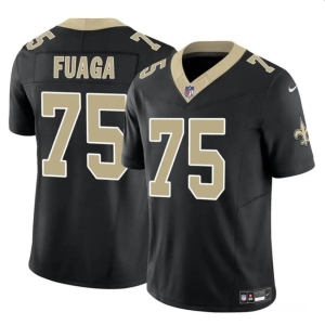 Men's New Orleans Saints #75 Taliese Fuaga Black 2024 Draft F.U.S.E Vapor Limited Stitched Football Jersey - Custom Name