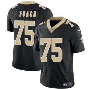 Men's New Orleans Saints #75 Taliese Fuaga Black 2024 Draft2024 Draft Vapor Limited Stitched Football Jersey - Custom Name