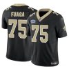 Men's New Orleans Saints #75 Taliese Fuaga Black 2024 With Dradt Patch F.U.S.E Vapor Limited Stitched Football Jersey - Custom Name